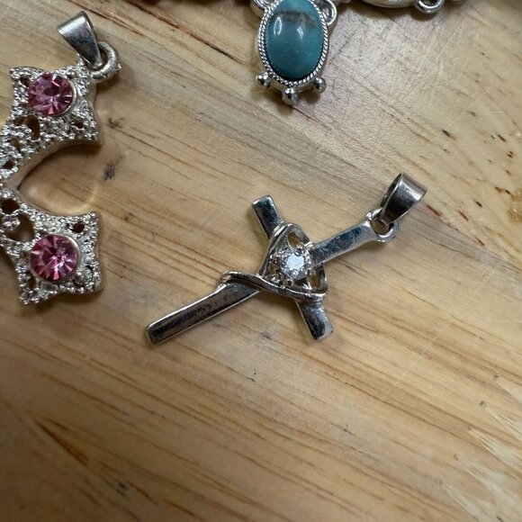 Lot Of 7 Cross Pendants Gothic, Cottagecore, Fairycore, Grunge, Punk, Religious - Picture 8 of 9